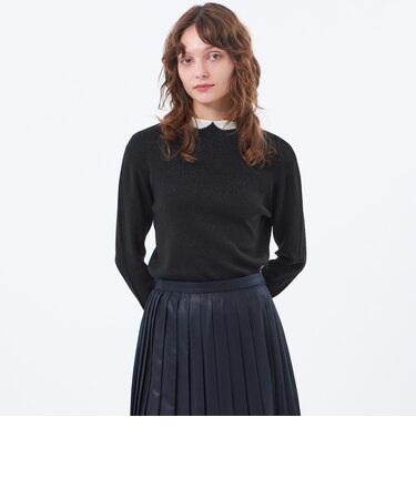 【Cleric Collar Knit(クレリックカラーニット)】グリッターニット