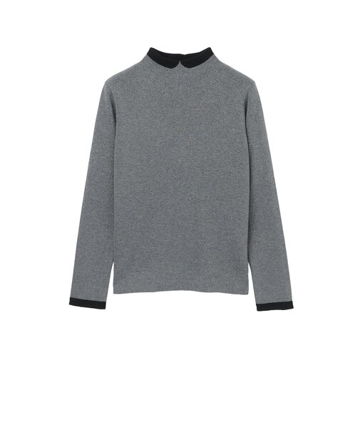【Cleric Collar Knit(クレリックカラーニット)】グリッターニット