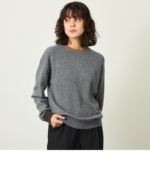 GREY LABEL ウールカシミヤバイカラーニット