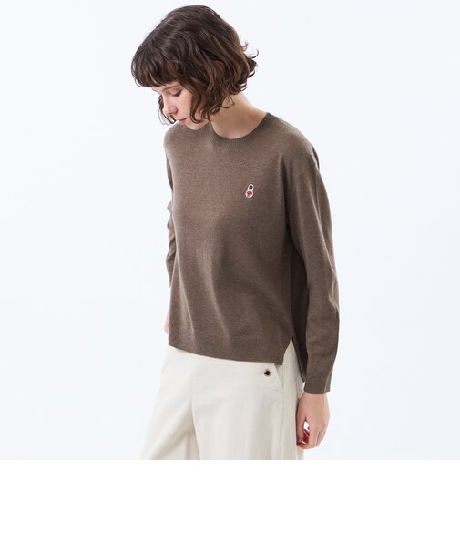 【WEB&一部店舗限定】バッキンガムベア ワッペンクルーネックニット