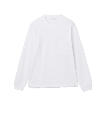 メランジワッフル クルーネックポケT