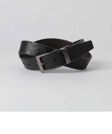 エンボスクレストブリッジチェックリバーシブルベルト