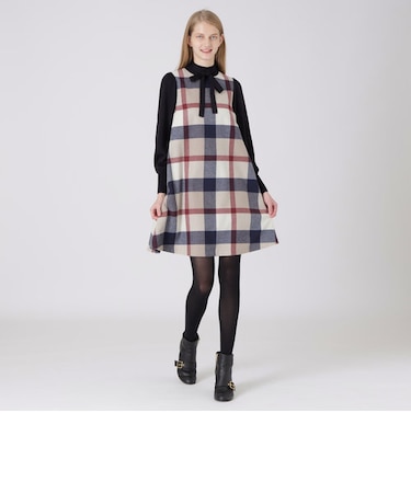 クレストブリッジチェックフラノワンピース｜ブルーレーベルブラック 
