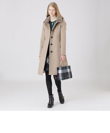 ファインウールダブルメルトンスタンドカラーコート