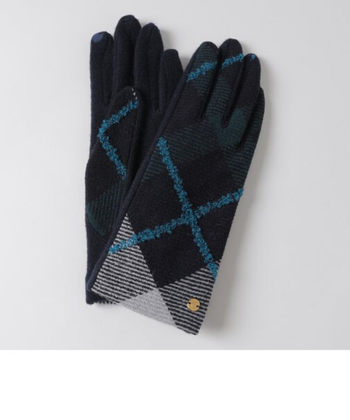 クレストブリッジチェックループヤーンツイードグローブ