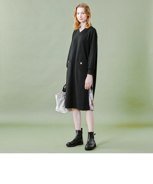 【オンラインストア限定】ウールミックスポンチワンピース