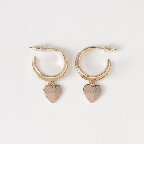ハートモチーフフープピアス