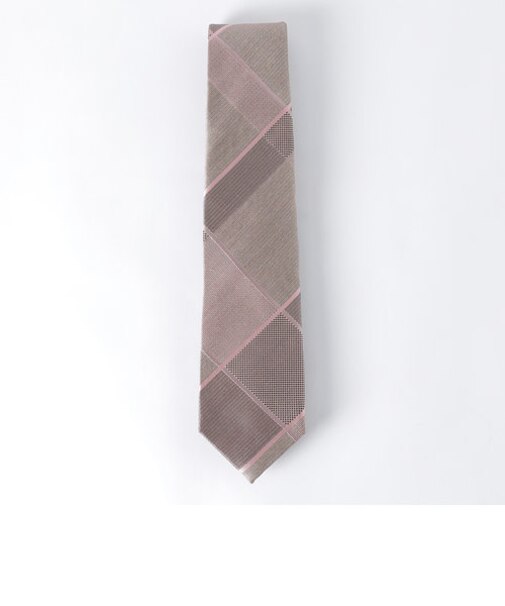 サテンペンシャドークレストブリッジチェックタイ