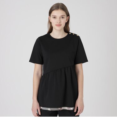 ソフトハイゲージポンチアシンメトリーチュニックカットソー