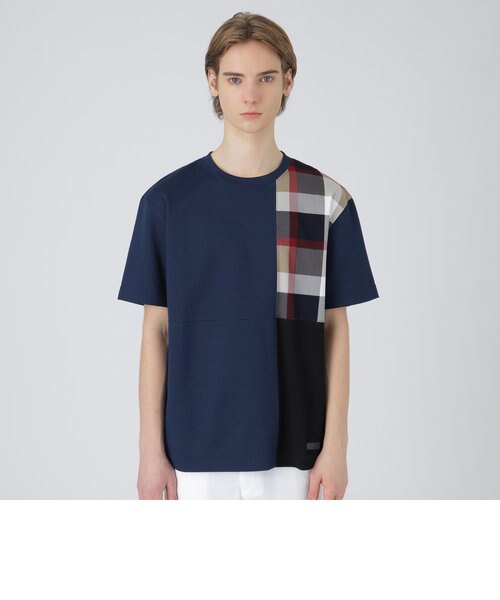 【新品】BLACK LABELクレストブリッジ パッチワークハニカムカットソー パッチワークハニカムTシャツ | ブラックレーベル・クレスト