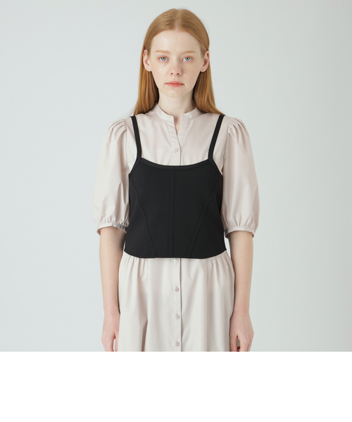 Blue Lab:EZUMi】ニットビスチェシャツドレス｜ブルーレーベルブラック