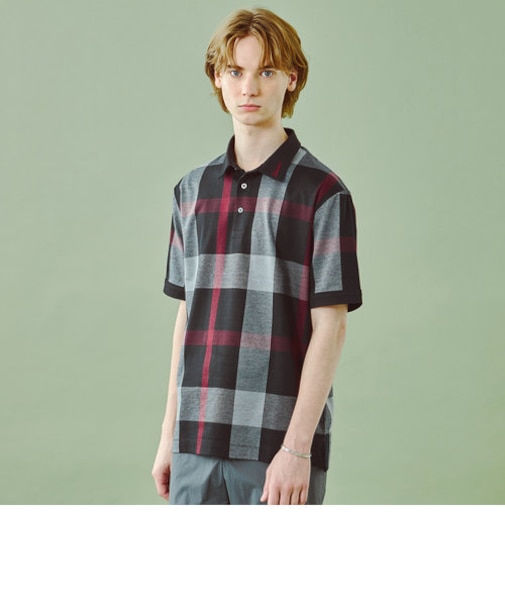 【WEB限定】ブラックチェックポロシャツ