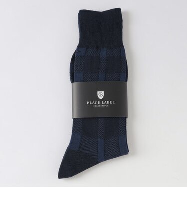 ジャカードクレストブリッジチェックドレスソックス