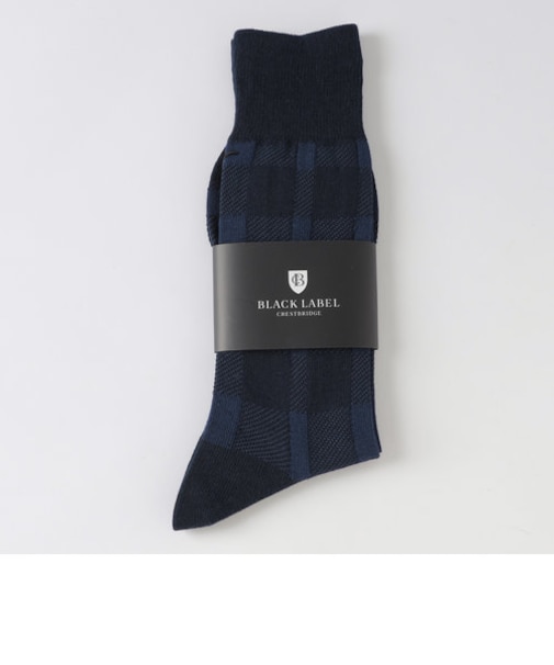 ジャカードクレストブリッジチェックドレスソックス