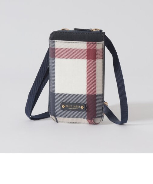 パーシャルクレストブリッジチェックPVCスマホポシェット