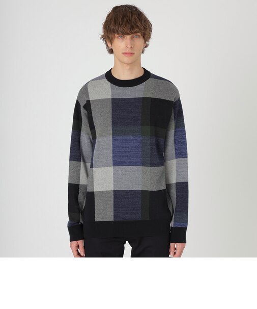 メランジクレストブリッジチェックニット