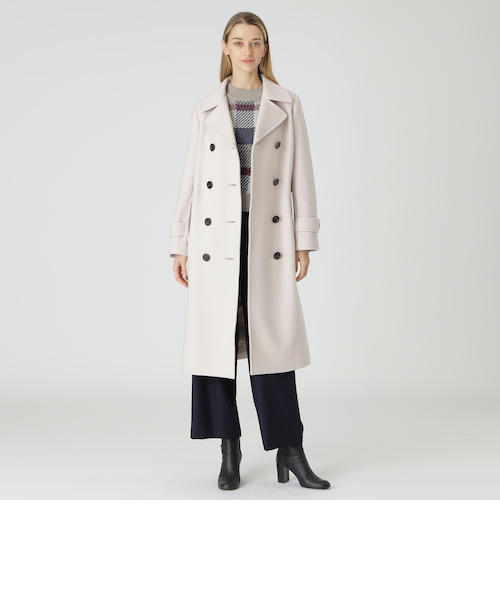 ショートビーバーライトラムトレンチコート｜ブルーレーベルブラック