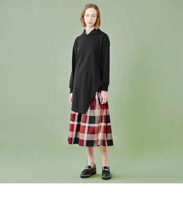 【WEB限定】コットンミニ裏毛レイヤードドレス