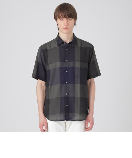 ドライタッチメッシュチェックシャツ