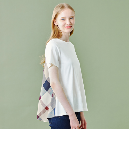 ブルーレーベルクレストブリッジ　オンライン限定　シルケットバイオカットソー黒 WEB限定】シルケットバイオポンチカットソー｜ブルーレーベルブラック