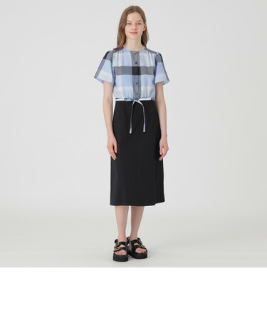 クレストブリッジチェックライトクロッシングツイルコンビドレス  