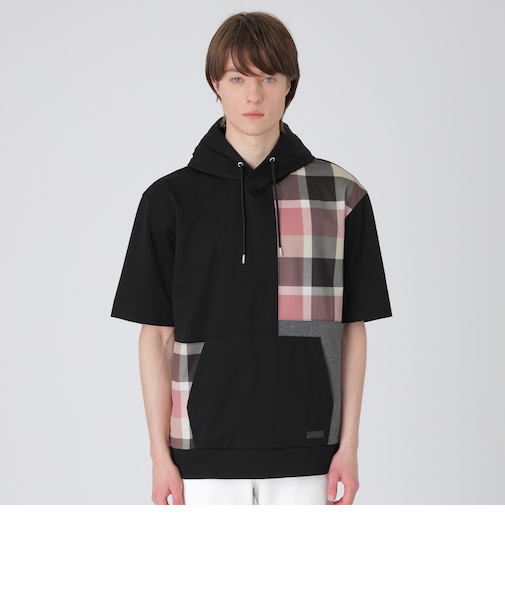 クレストブリッジチェックパッチワークフーディー