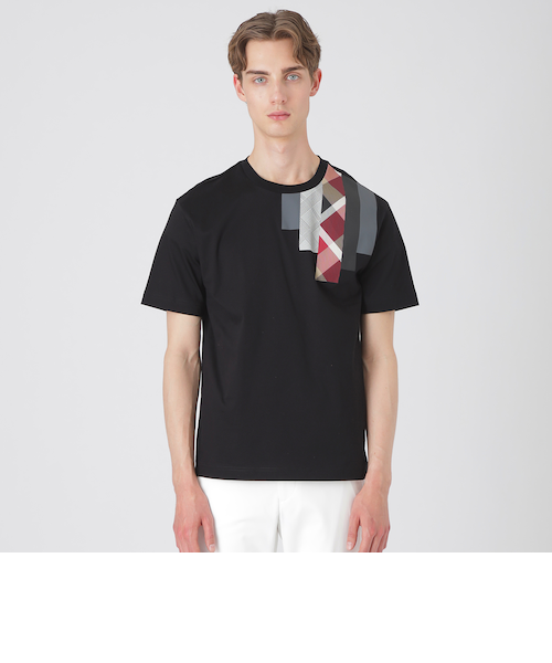 一部店舗限定】ストライプチェックTシャツ｜ブルーレーベルブラック