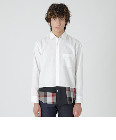 パーシャルチェックシャツ