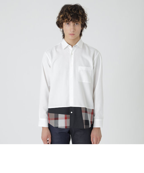 パーシャルチェックシャツ