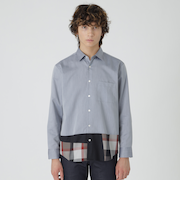 パーシャルチェックシャツ