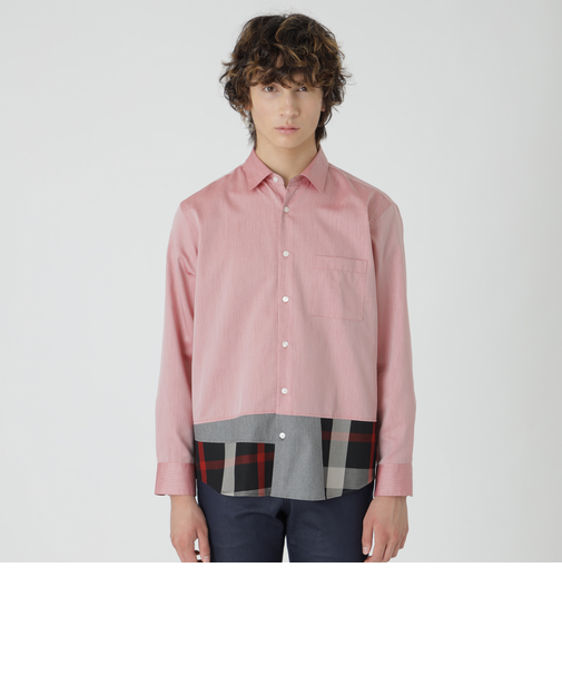 パーシャルチェックシャツ