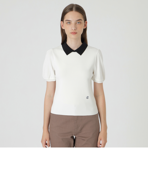 ドライレーヨンストレッチ襟付きプルオーバー｜ブルーレーベルブラック