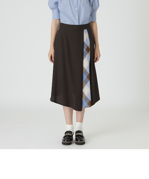 新品　ブルーレーベルクリストブリッジ✳︎シャンブレートロピカルフレアスカート38 シャンブレートロピカルフレアスカート｜ブルーレーベルブラック