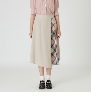 シャンブレートロピカルフレアスカート