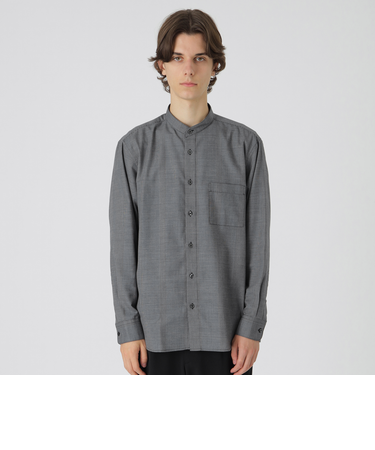 クレストブリッジグレンチェックバンドカラーシャツ