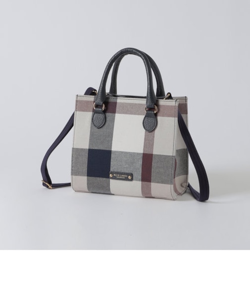 クレストブリッジチェックキャンバススクエアミニトート