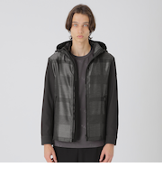 【BLACK lab.】シャドーチェックハイブリッドパーカー