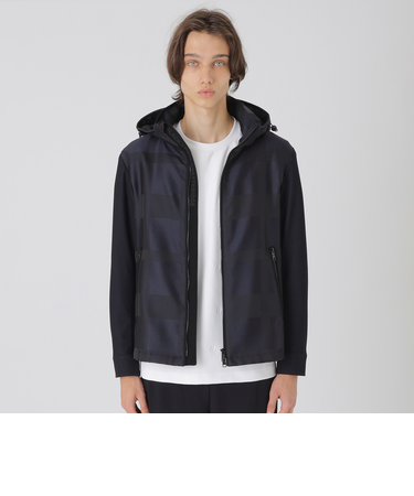 【BLACK lab.】シャドーチェックハイブリッドパーカー