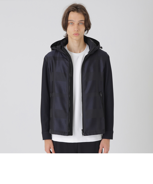 【BLACK lab.】シャドーチェックハイブリッドパーカー