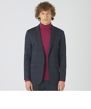 グレンチェックウールジャージージャケット