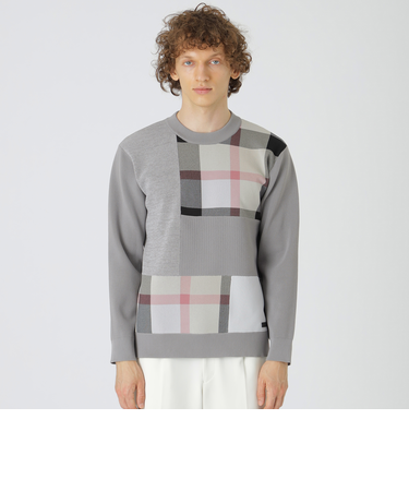 パッチワーククレストブリッジチェックニット