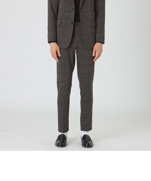 グレンチェックウールジャージートラウザーズ