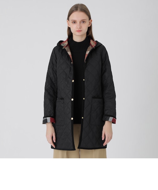 ナチュラルタフタキルティングコート