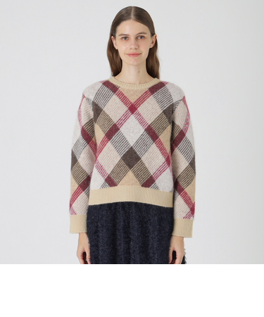 ヘアリークレストブリッジチェックジャカードプルオーバー