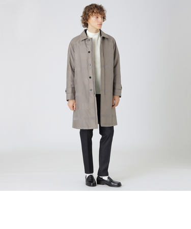 シャドーチェックパデッドステンカラーコート