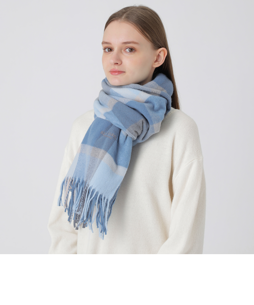 クレストブリッジチェックウォッシャブルカシミヤストール