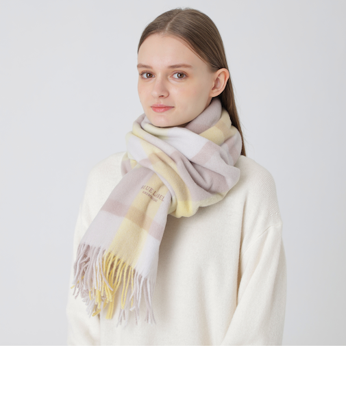 クレストブリッジチェックウォッシャブルカシミヤストール
