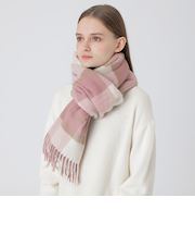 クレストブリッジチェックウォッシャブルカシミヤストール