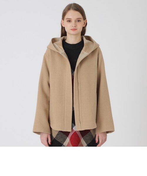 クレストブリッジチェックトーナルリバーフェイスショートコート