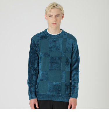 モールミックスシャドーチェックニット